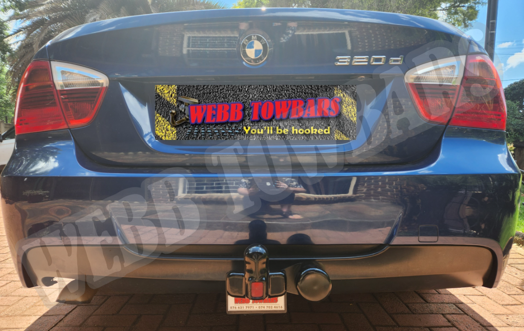 BMW 3 Series E90 standard towbar manufactured and professionally fitted by Webb Towbars in Gauteng, South Africa for reliable towing solutions