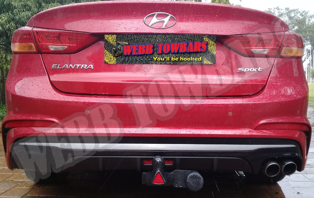 Hyundai Elantra Sport with Standard Towbar by Webb Towbars in Gauteng, South Africa