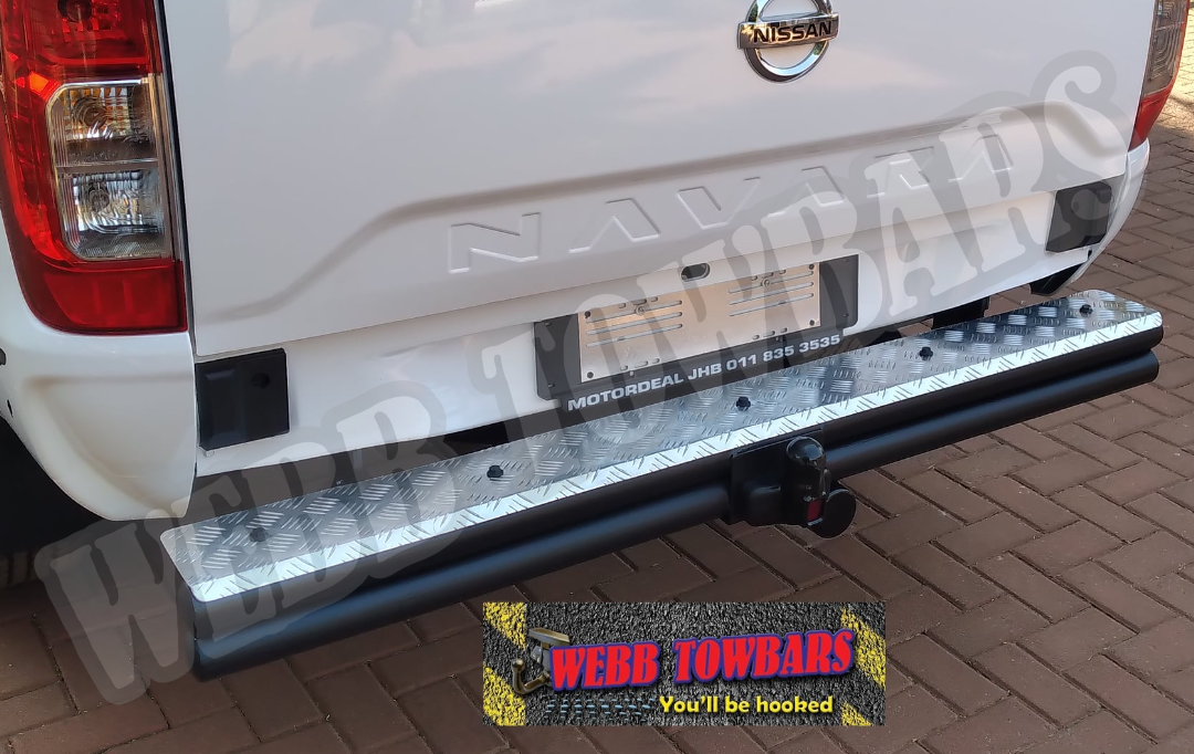 Nissan Navara with Double Tube and Step Towbar by Webb Towbars in Gauteng, South Africa