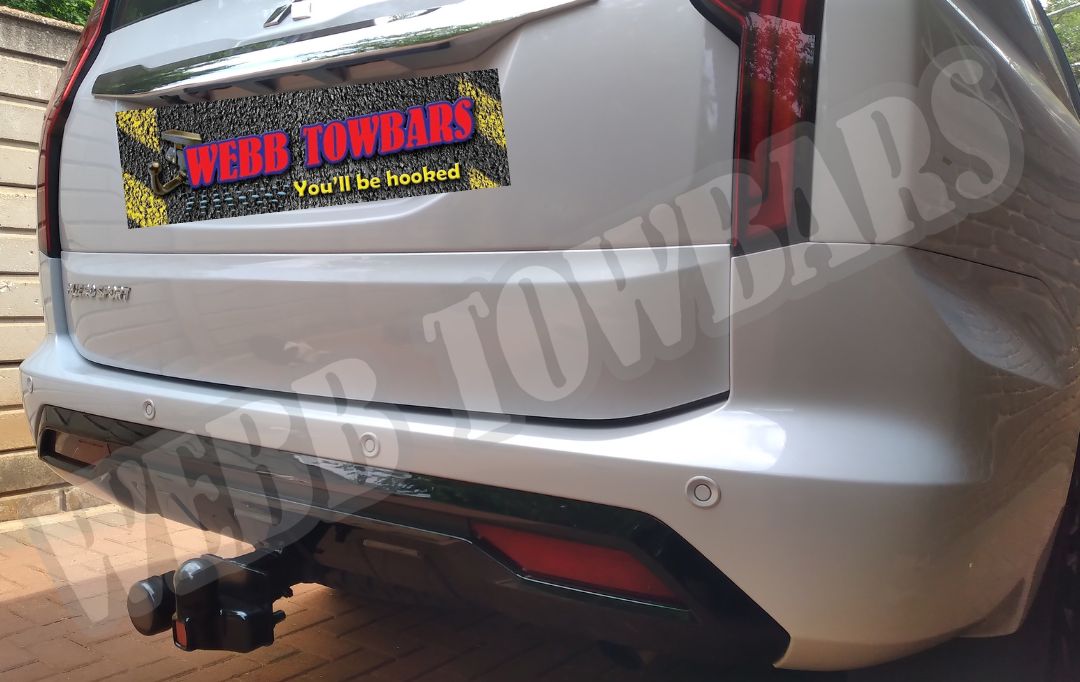 Mitsubishi Pajero Sport with a Standard Towbar, designed and fitted by Webb Towbars in Gauteng, South Africa for superior towing capability.