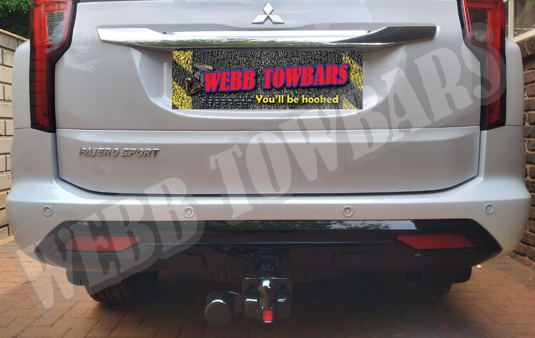 Mitsubishi Pajero Sport with a Standard Towbar, designed and fitted by Webb Towbars in Gauteng, South Africa for superior towing capability.