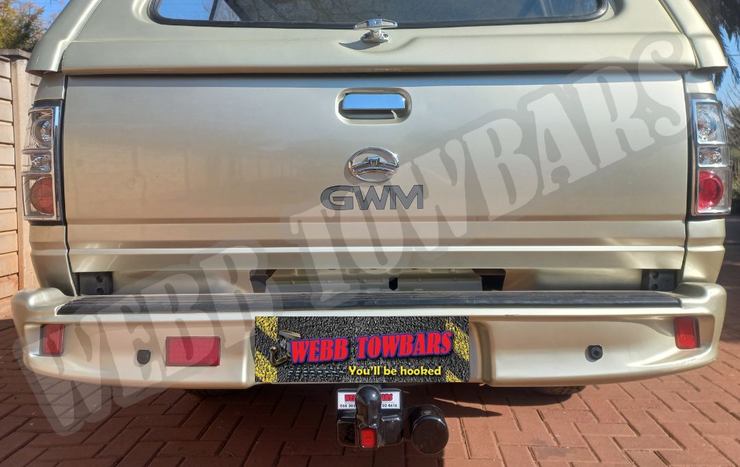 GWM Steed 1 equipped with a reliable standard towbar, manufactured and installed by Webb Towbars in Gauteng, South Africa for dependable towing capabilities.