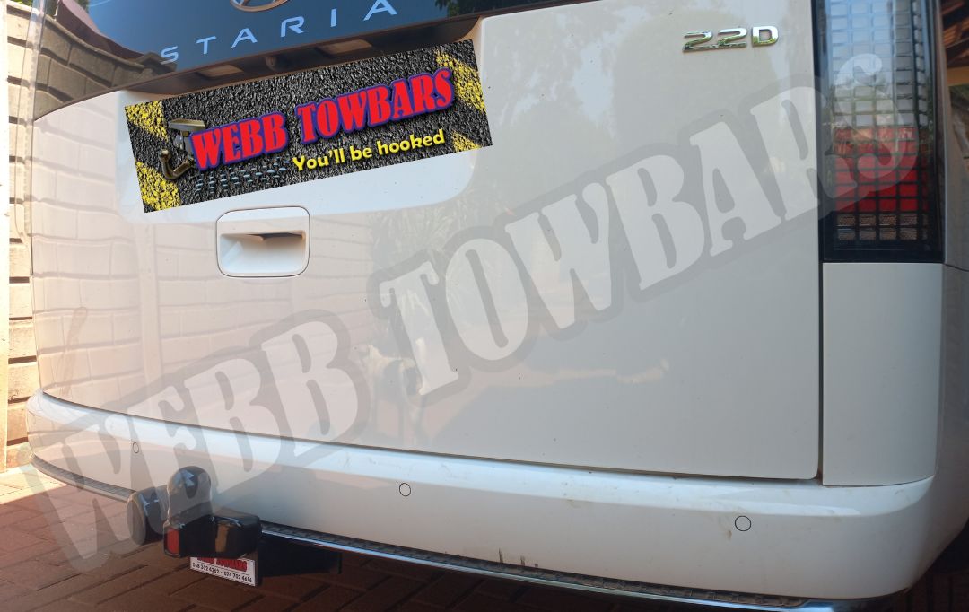 Hyundai Staria with standard towbar, expertly manufactured and fitted by Webb Towbars in Gauteng, South Africa, ensuring dependable towing performance.