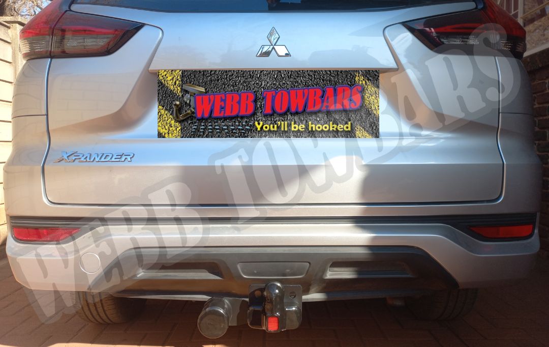 Mitsubishi Xpander with a Standard Towbar, expertly manufactured and fitted by Webb Towbars in Gauteng, South Africa for reliable towing performance.