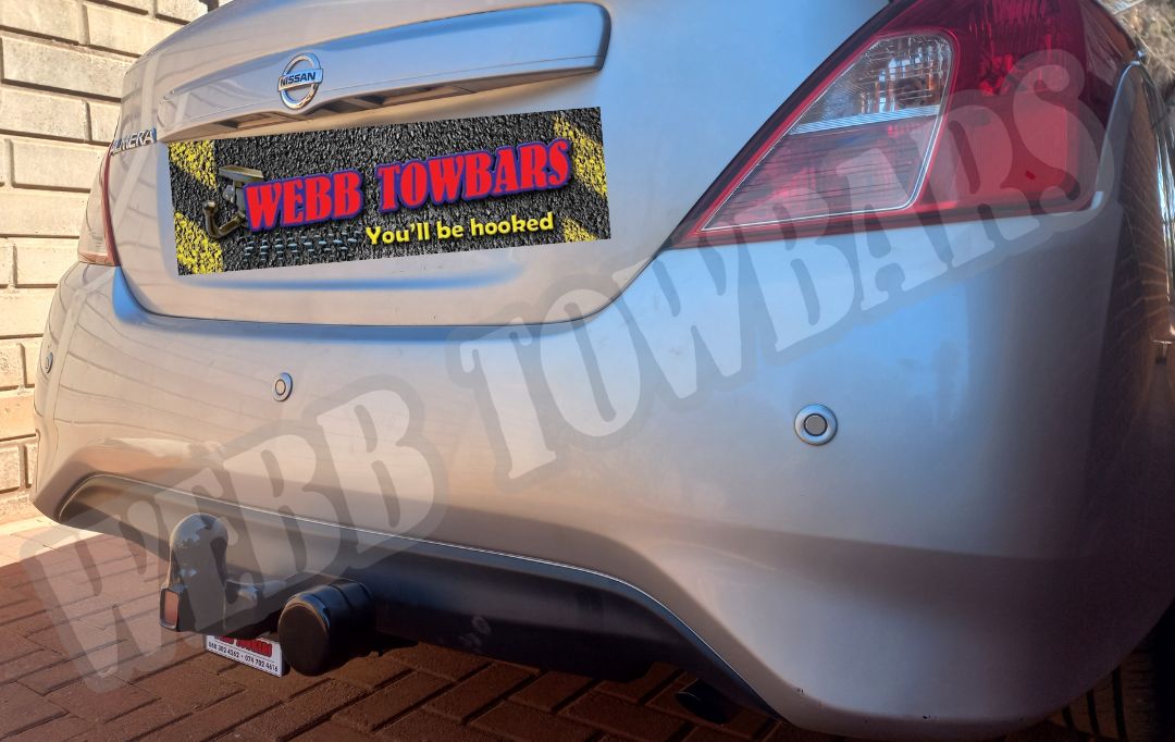 Nissan Almera featuring a Standard Towbar, expertly manufactured and fitted by Webb Towbars in Gauteng, South Africa for reliable towing performance.