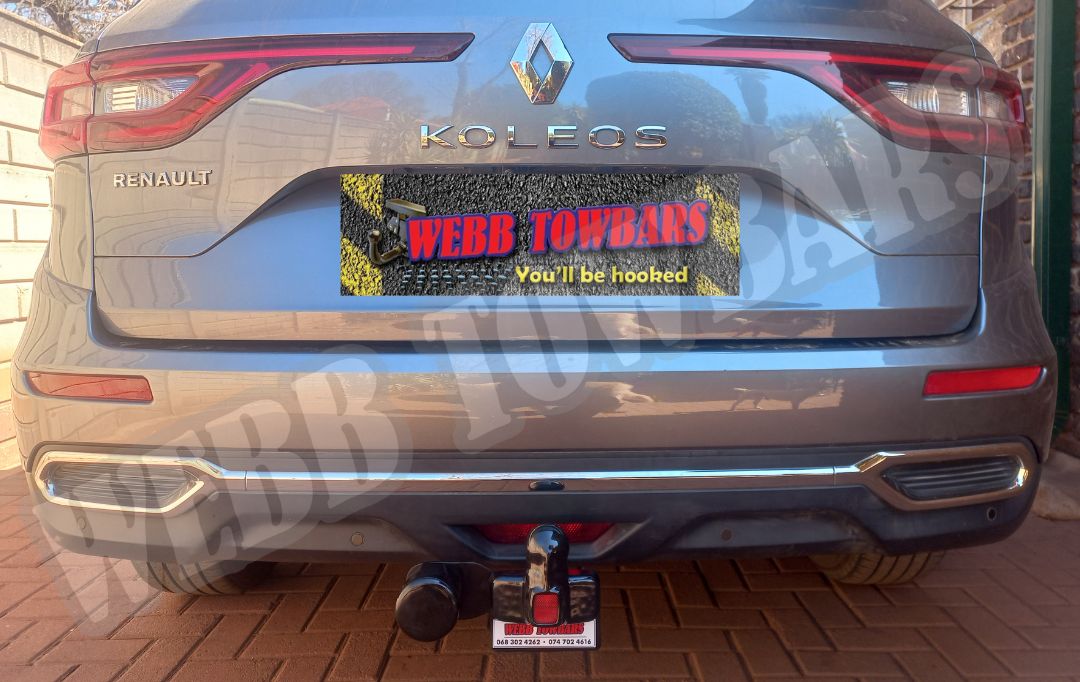 Renault Koleos with a Standard Towbar, expertly manufactured and fitted by Webb Towbars in Gauteng, South Africa for dependable towing capability.