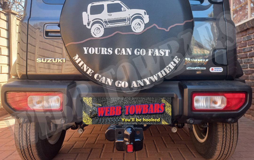 Suzuki Jimny with Detachable Towbar, manufactured and fitted by Webb Towbars in Gauteng, South Africa for versatile and reliable towing solutions.