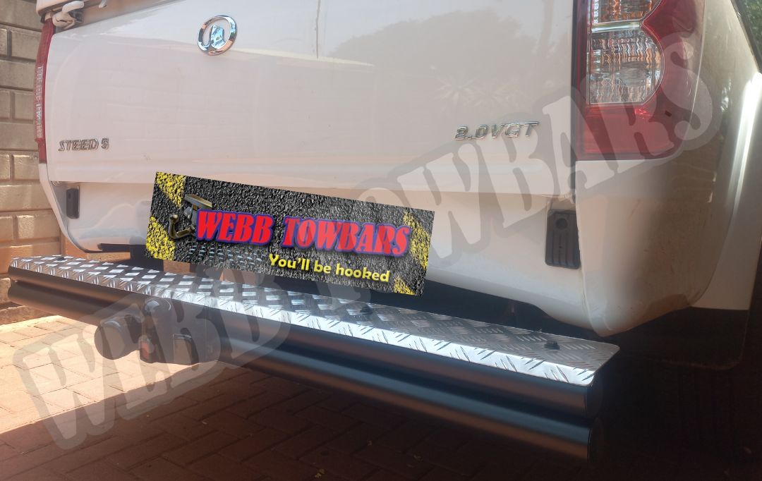 GWM Steed 5 double tube and step towbar, manufactured and fitted by Webb Towbars in Gauteng, South Africa for durable and reliable towing performance.