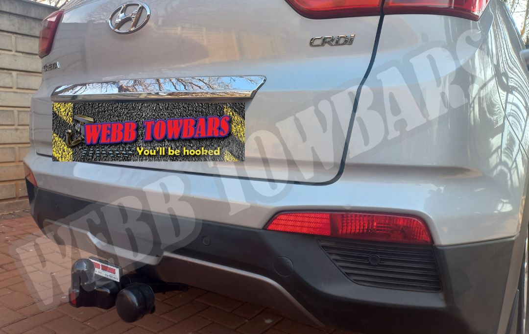 Hyundai Creta standard towbar, expertly manufactured and fitted by Webb Towbars in Gauteng, South Africa for secure towing.