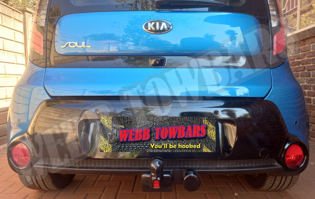 Kia Soul standard towbar, expertly manufactured and fitted by Webb Towbars in Gauteng, South Africa, ensuring reliable towing performance and compatibility.