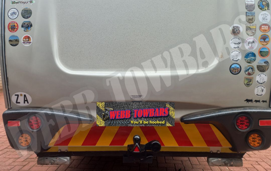 Sprite Splash Caravan with standard towbar manufactured and fitted by Webb Towbars in Gauteng, South Africa, providing top-tier towing solutions for your caravan adventures.