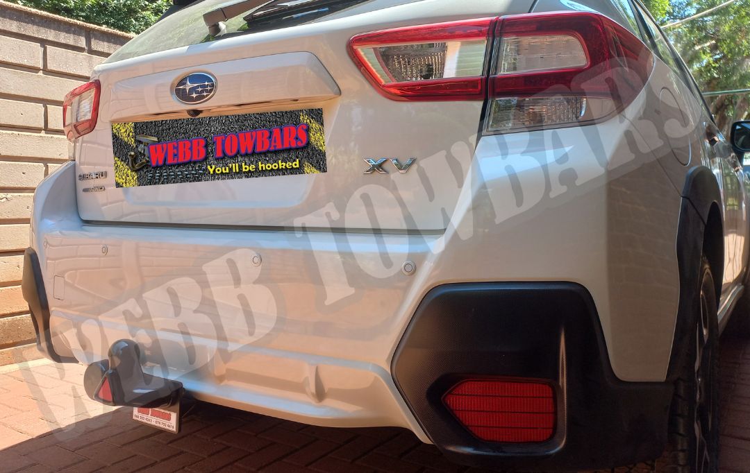 Subaru XV equipped with a standard towbar, expertly manufactured and fitted by Webb Towbars in Gauteng, South Africa, for dependable towing solutions.