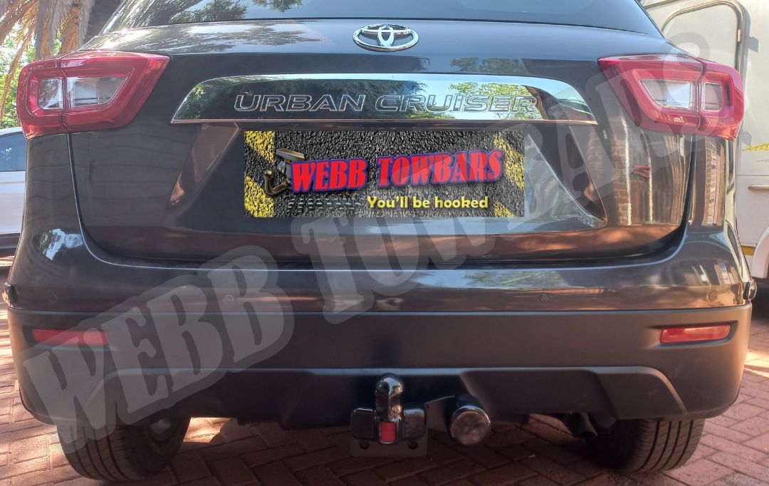 Toyota Urban Cruiser standard towbar, expertly manufactured and fitted by Webb Towbars in Gauteng, South Africa, designed for strength and reliable towing performance.