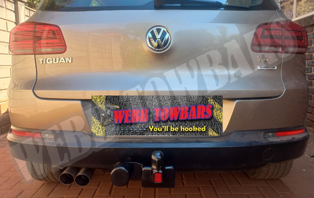 Volkswagen Tiguan standard towbar, expertly manufactured and fitted by Webb Towbars in Gauteng, South Africa, for enhanced towing performance and reliability.