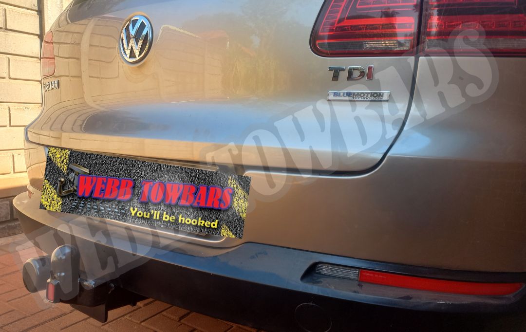 Volkswagen Tiguan standard towbar, expertly manufactured and fitted by Webb Towbars in Gauteng, South Africa, for enhanced towing performance and reliability.