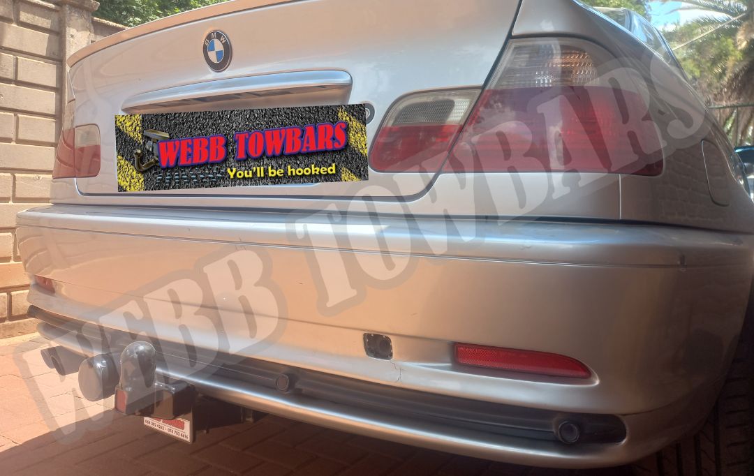 BMW 3 Series (E46) standard towbar, manufactured and fitted by Webb Towbars in Gauteng, South Africa, for reliable towing performance and durability.