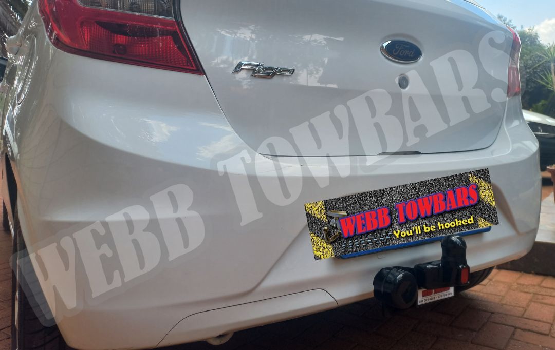 Ford Figo Hatchback standard towbar, expertly manufactured and fitted by Webb Towbars in Gauteng, South Africa, for dependable towing capabilities.