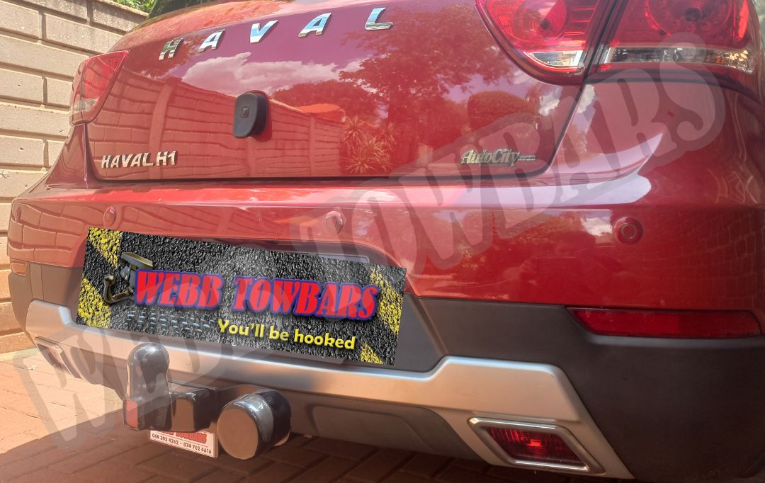 Haval H1 fitted with a standard towbar, expertly manufactured and installed by Webb Towbars in Gauteng, South Africa for dependable towing solutions.