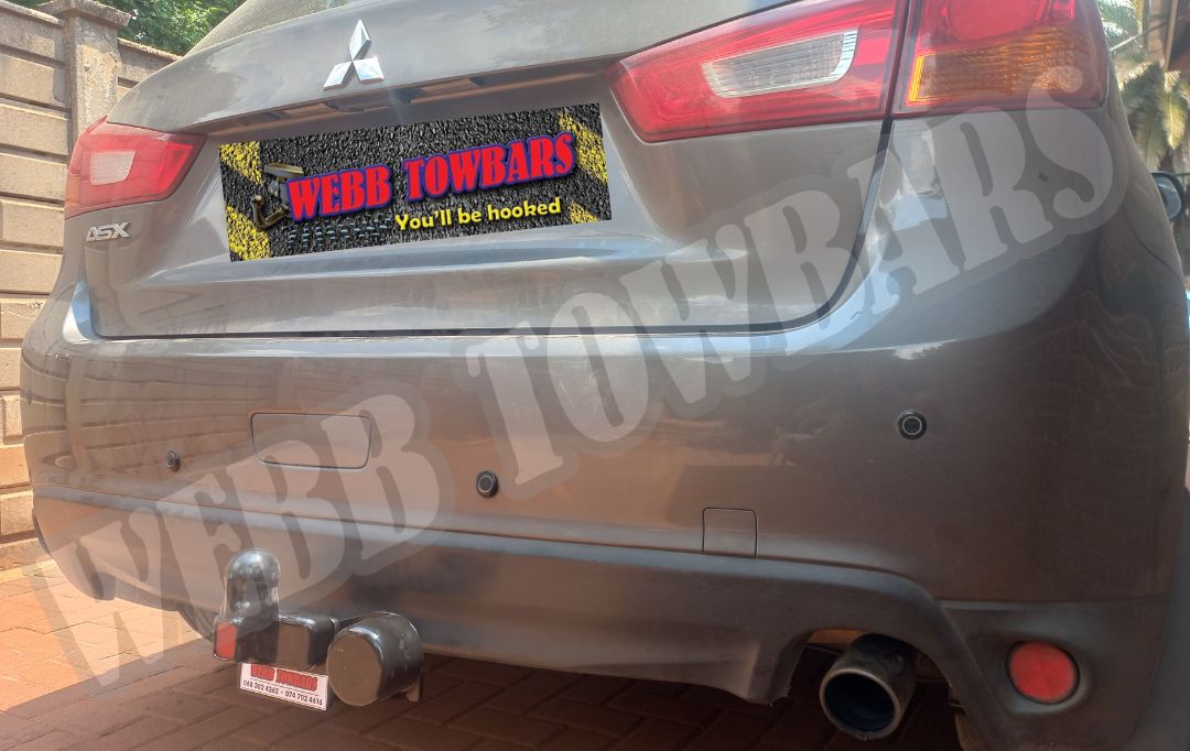 Mitsubishi ASX with a standard towbar, expertly manufactured and fitted by Webb Towbars in Gauteng, South Africa for superior towing performance.