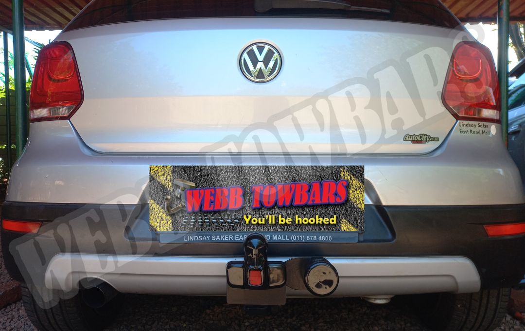 Volkswagen Polo Cross equipped with a high-quality standard towbar, expertly manufactured and installed by Webb Towbars in Gauteng, South Africa, for reliable towing performance.