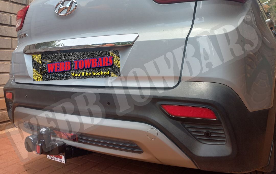 Hyundai Creta Standard Towbar expertly manufactured and fitted by Webb Towbars in Gauteng, South Africa – durable and reliable towing solution.