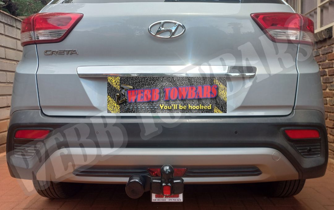 Hyundai Creta Standard Towbar expertly manufactured and fitted by Webb Towbars in Gauteng, South Africa – durable and reliable towing solution.