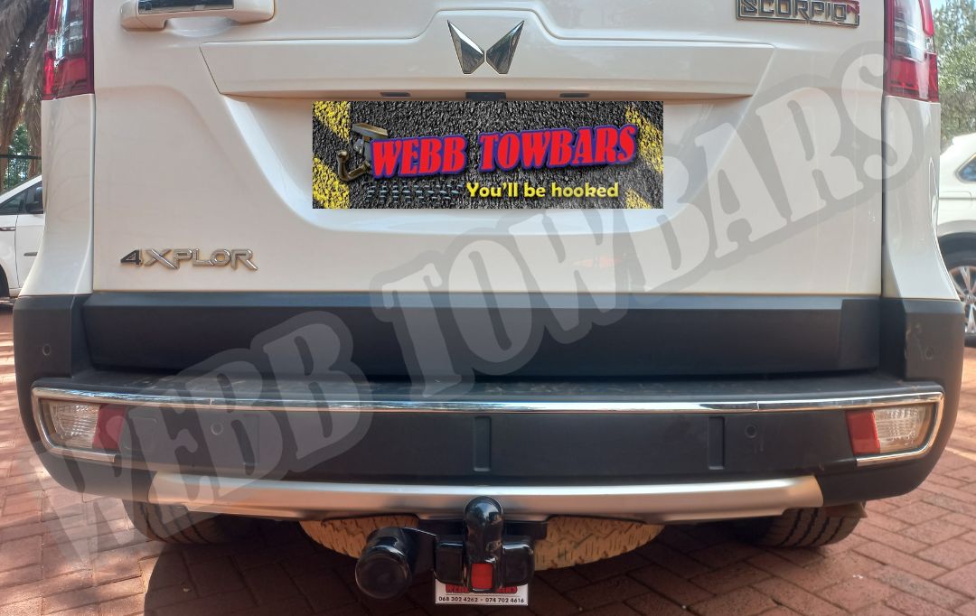 Mahindra Scorpio Xplorer Standard Towbar professionally manufactured and fitted by Webb Towbars in Gauteng, South Africa – robust and dependable towing solution.