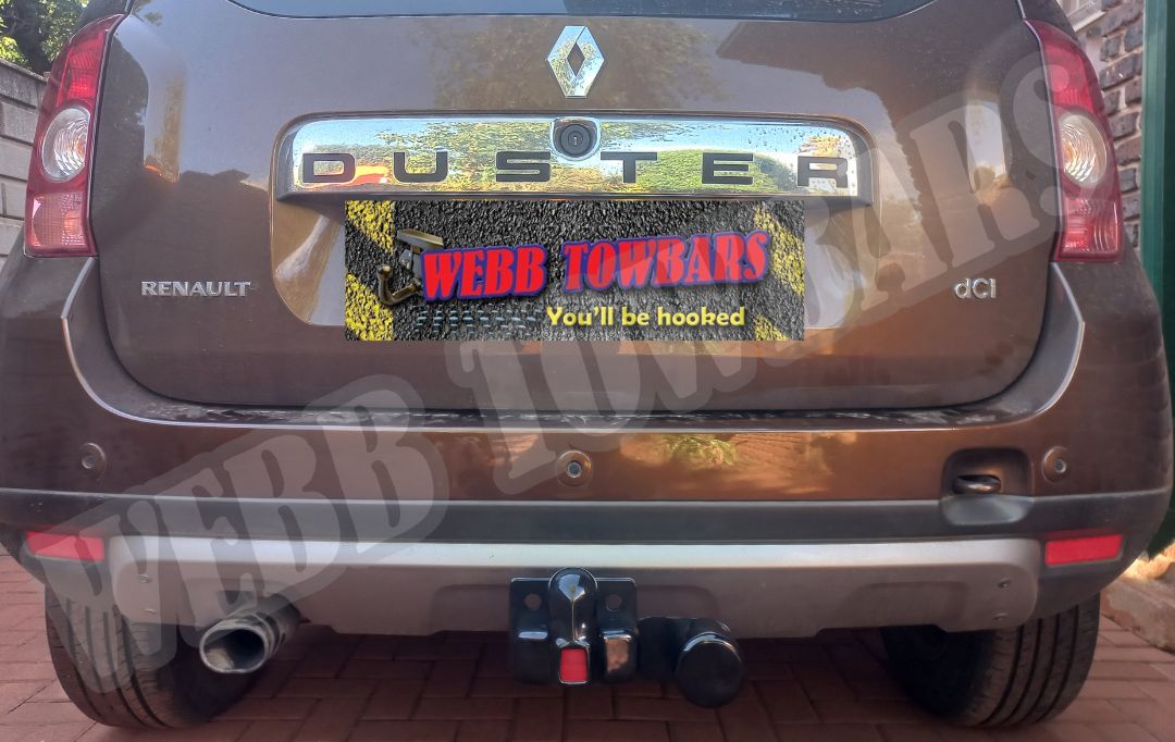 Renault Duster equipped with a robust standard towbar, expertly manufactured and installed by Webb Towbars in Gauteng, South Africa – dependable towing accessory.