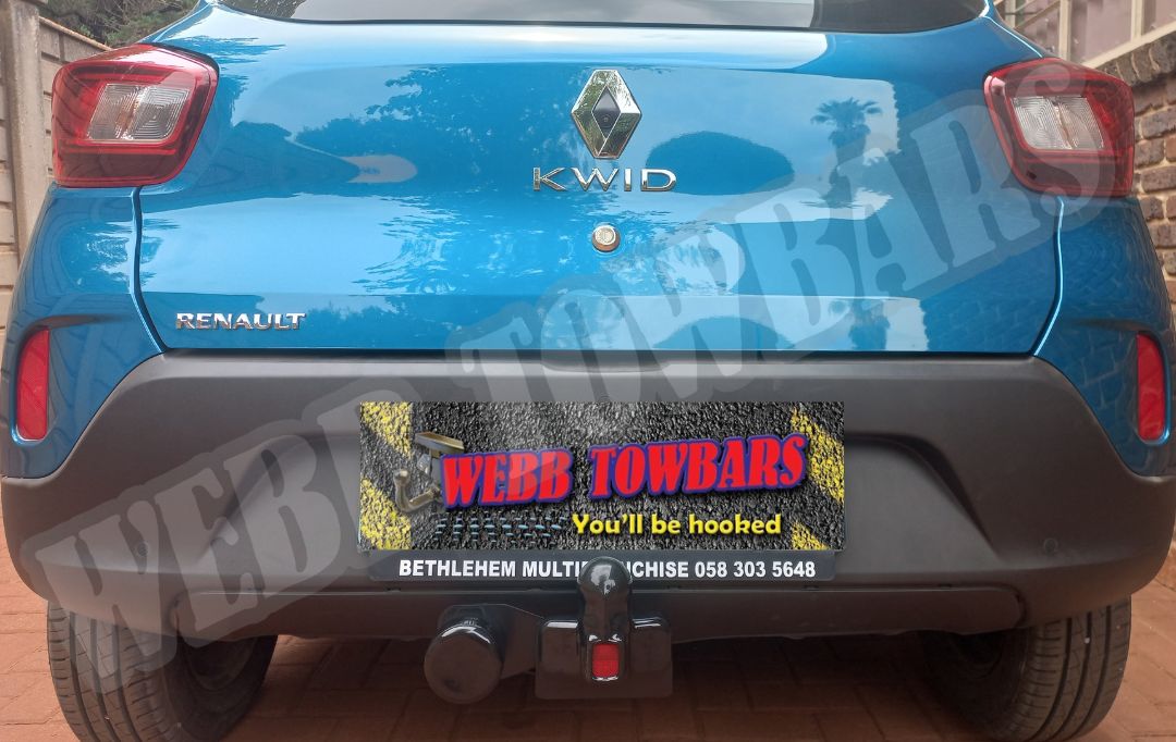 Renault Kwid Standard Towbar expertly manufactured and fitted by Webb Towbars in Gauteng, South Africa – reliable and secure towing solution.