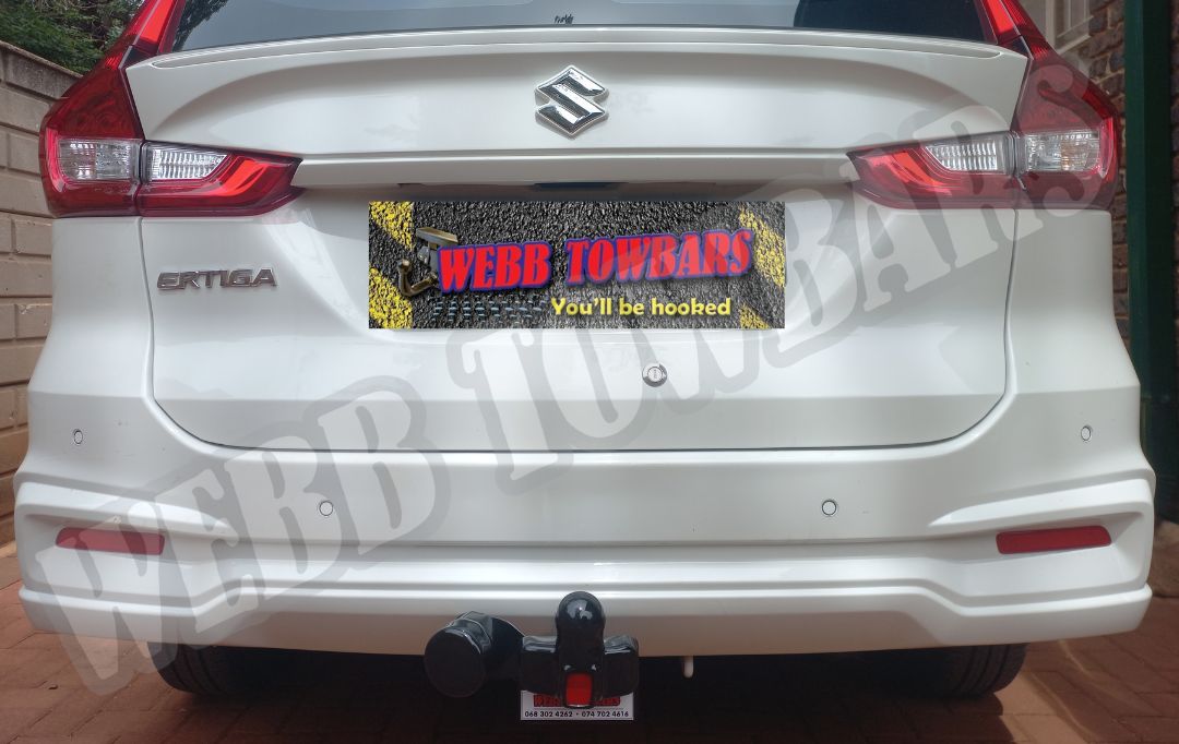 Suzuki Ertiga standard towbar professionally manufactured and fitted by Webb Towbars in Gauteng, South Africa, for reliable and safe towing solutions