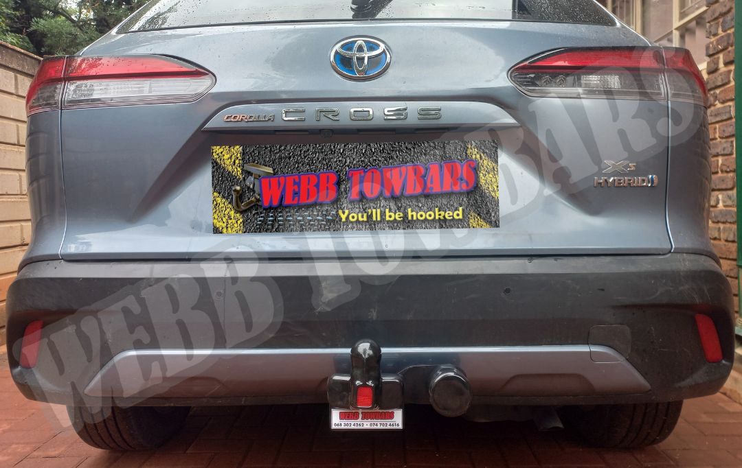 Toyota Corolla Cross standard towbar professionally manufactured and fitted by Webb Towbars in Gauteng, South Africa for reliable towing solutions