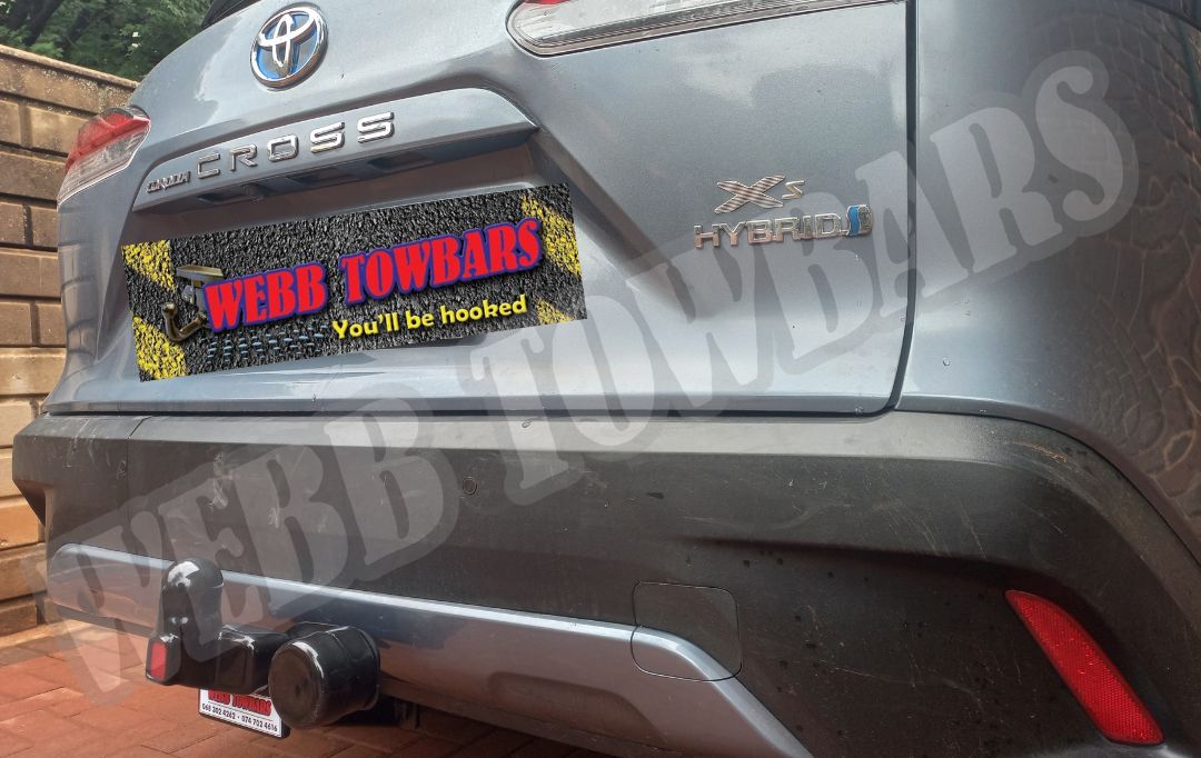 Toyota Corolla Cross standard towbar professionally manufactured and fitted by Webb Towbars in Gauteng, South Africa for reliable towing solutions