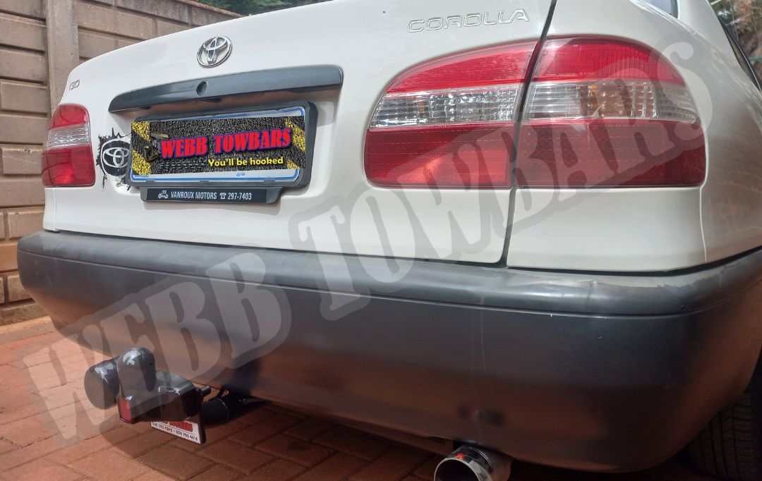 Toyota Corolla Standard Towbar manufactured and installed by Webb Towbars in Gauteng, South Africa – Reliable and durable towing solution.