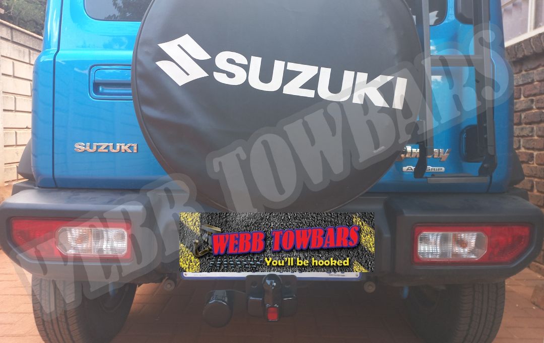 Suzuki Jimny standard towbar professionally manufactured and installed by Webb Towbars in Gauteng, South Africa for reliable towing performance