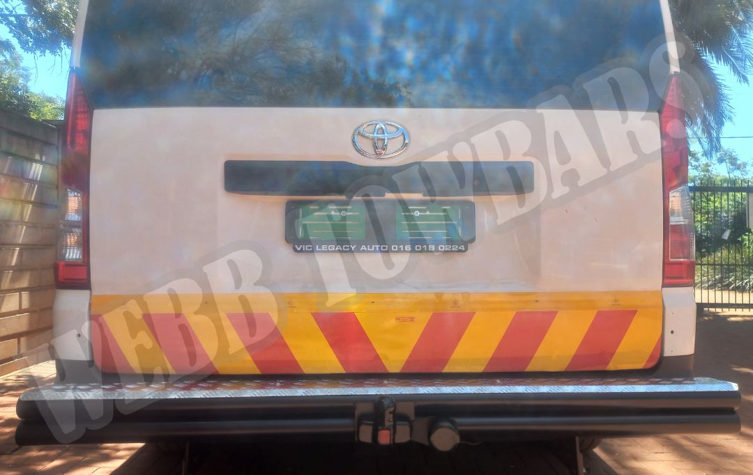 Toyota Quantum double tube and step towbar, expertly manufactured and fitted by Webb Towbars in Gauteng, South Africa for durability and convenience