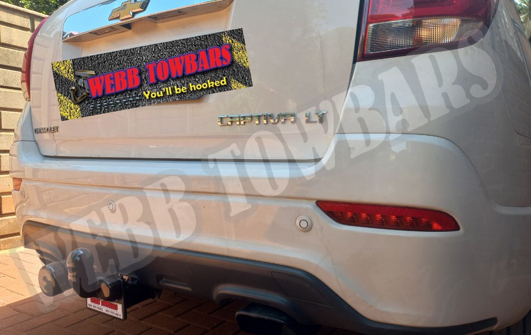 Chevrolet Captiva Standard Towbar, professionally manufactured and installed by Webb Towbars in Gauteng, South Africa – reliable and sturdy towing solution.