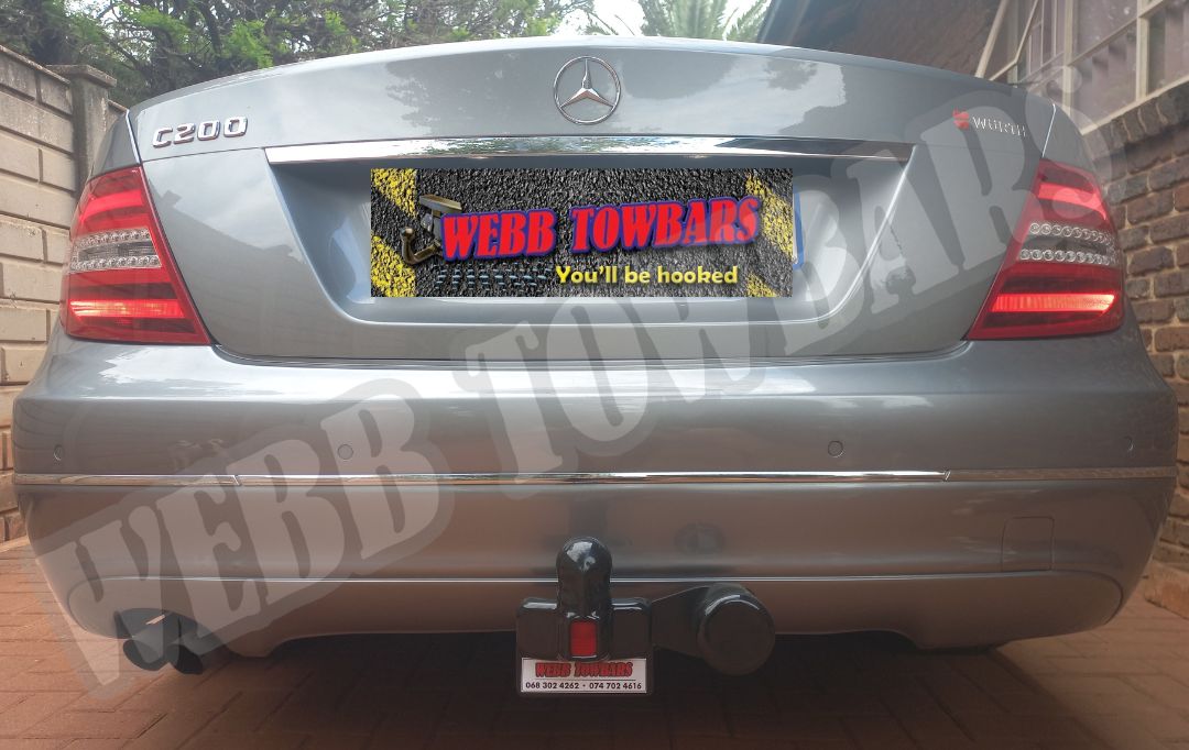 Mercedes Benz C200 (W204) Standard Towbar, professionally manufactured and fitted by Webb Towbars in Gauteng, South Africa for reliable towing performance.