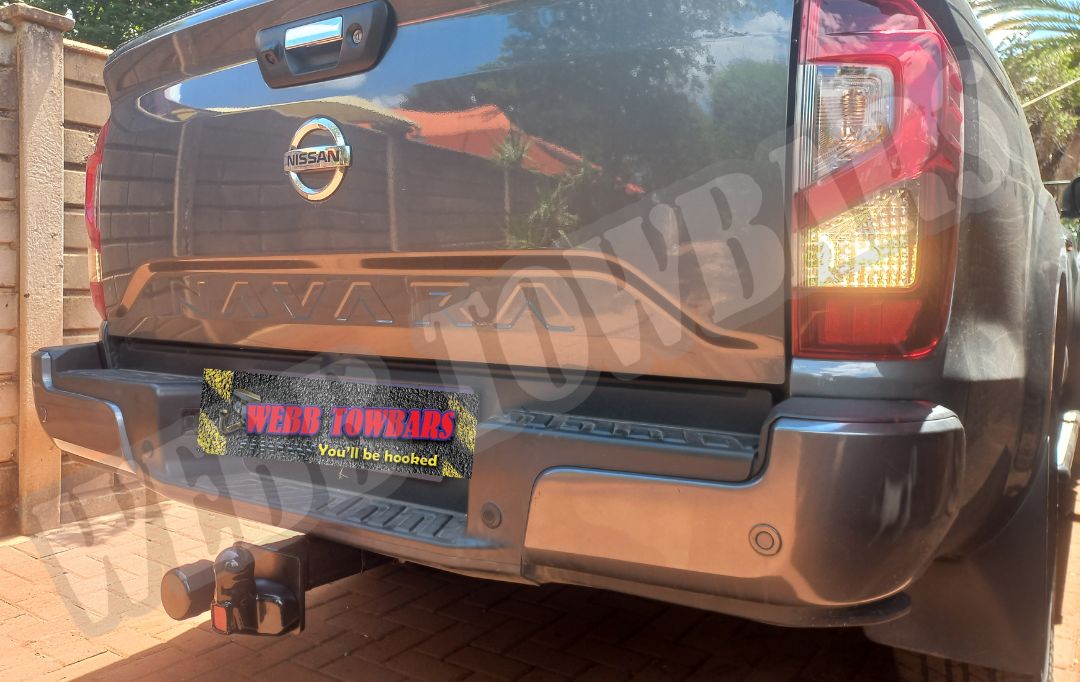 Nissan Navara Standard Towbar professionally manufactured and fitted by Webb Towbars in Gauteng, South Africa – robust and reliable towing solution.