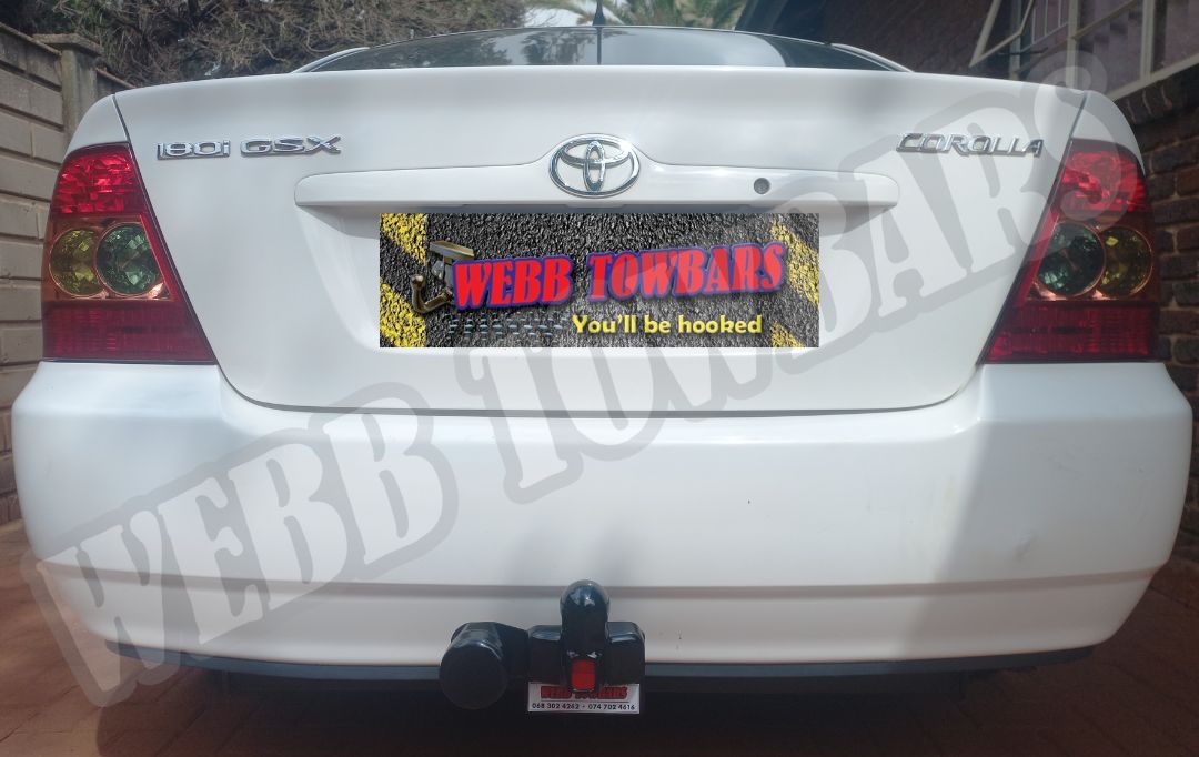 Toyota Corolla Standard Towbar, expertly manufactured and fitted by Webb Towbars in Gauteng, South Africa – durable and reliable towing solution.