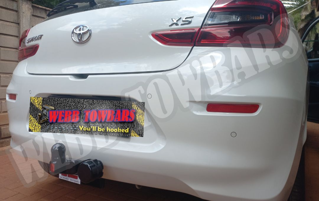 Toyota Starlet Standard Towbar, expertly manufactured and fitted by Webb Towbars in Gauteng, South Africa for reliable and secure towing solutions.
