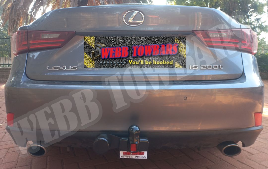 Lexus IS200t Standard Towbar, expertly manufactured and fitted by Webb Towbars in Gauteng, South Africa for optimal towing functionality.