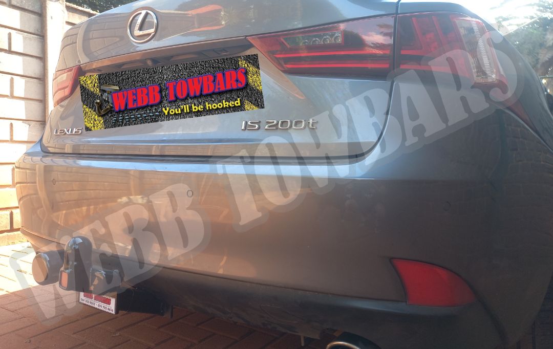 Lexus IS200t Standard Towbar, expertly manufactured and fitted by Webb Towbars in Gauteng, South Africa for optimal towing functionality.
