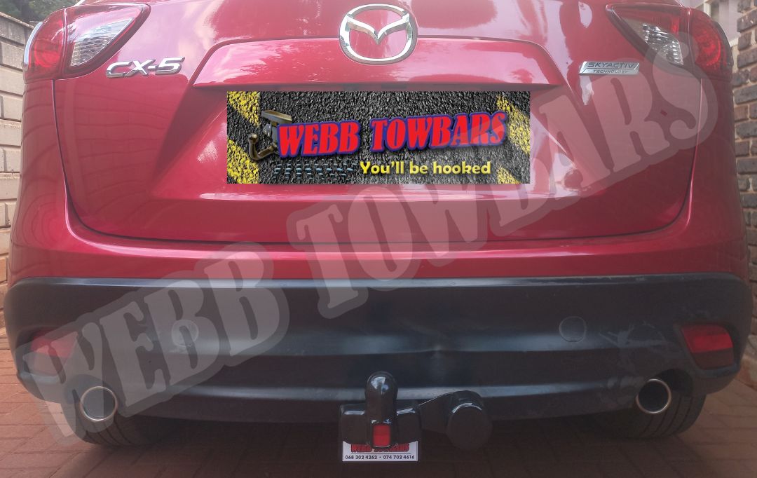Mazda CX-5 fitted with standard towbar by Webb Towbars in Gauteng, South Africa – durable, locally manufactured towing solution