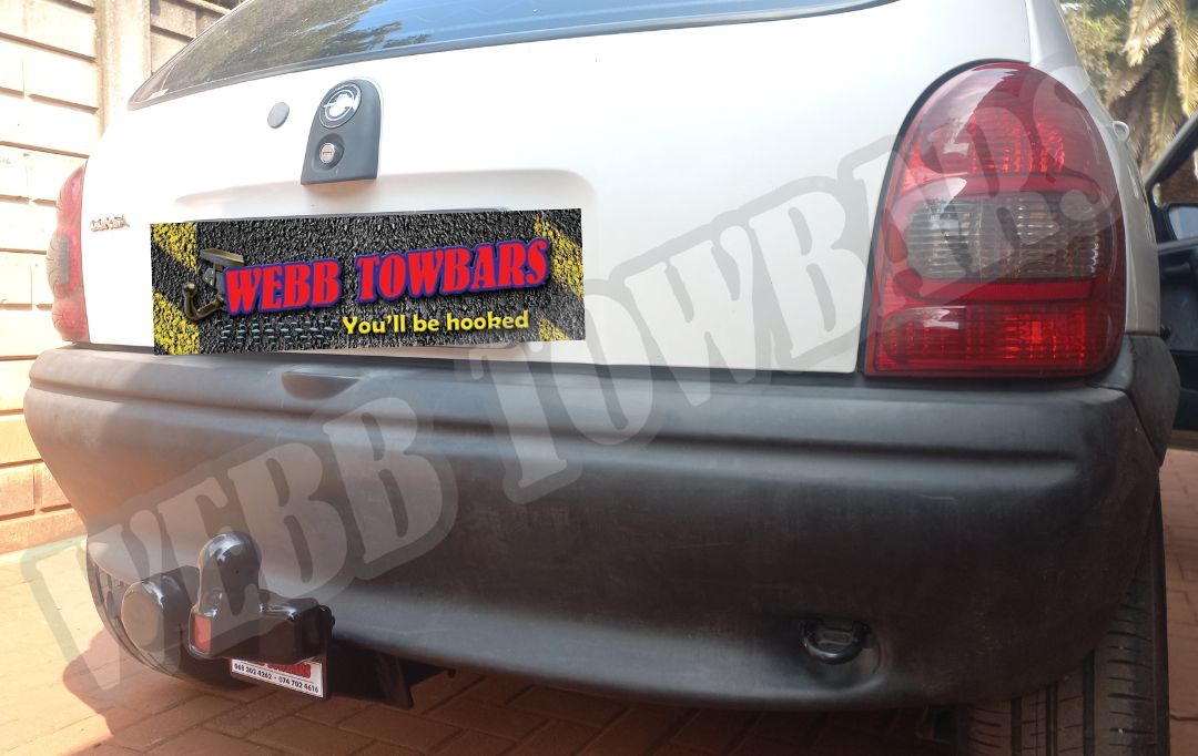 Opel Corsa Lite Standard Towbar, expertly manufactured and fitted by Webb Towbars in Gauteng, South Africa for reliable and secure towing.