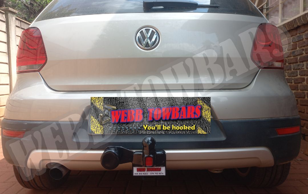 Volkswagen Polo Cross fitted with custom standard towbar by Webb Towbars in Gauteng, South Africa – expert local towbar installation and manufacturing