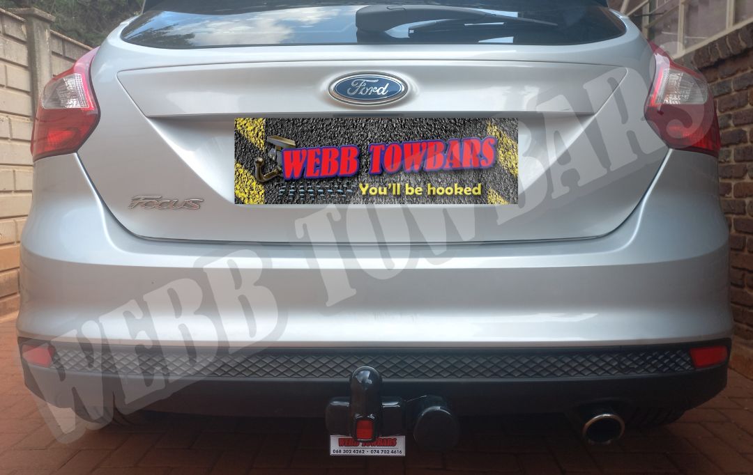 Ford Focus Hatchback fitted with a custom standard towbar by Webb Towbars in Gauteng, South Africa – perfect for safe and reliable towing solutions.