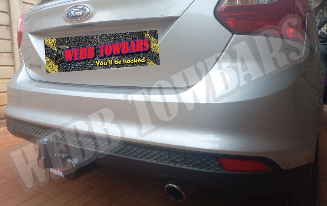 Ford Focus Hatchback fitted with a custom standard towbar by Webb Towbars in Gauteng, South Africa – perfect for safe and reliable towing solutions.