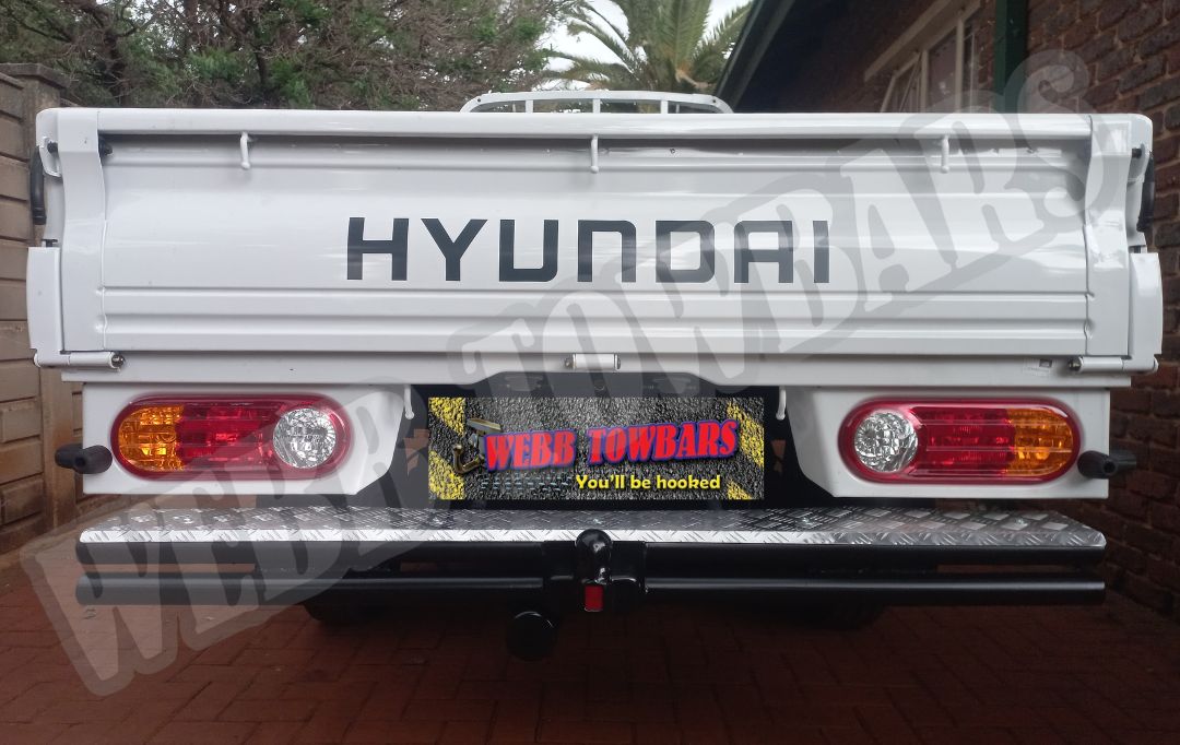 Hyundai H100 fitted with Double Tube and Step Towbar by Webb Towbars in Gauteng, South Africa – custom-manufactured for heavy-duty utility and reliable towing performance