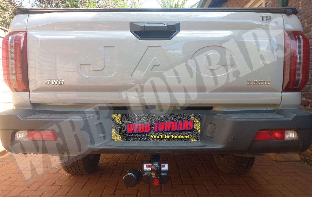 JAC Motors T9 fitted with a Standard Towbar by Webb Towbars in Gauteng, South Africa – durable and reliable towing solution custom-manufactured for robust performance.