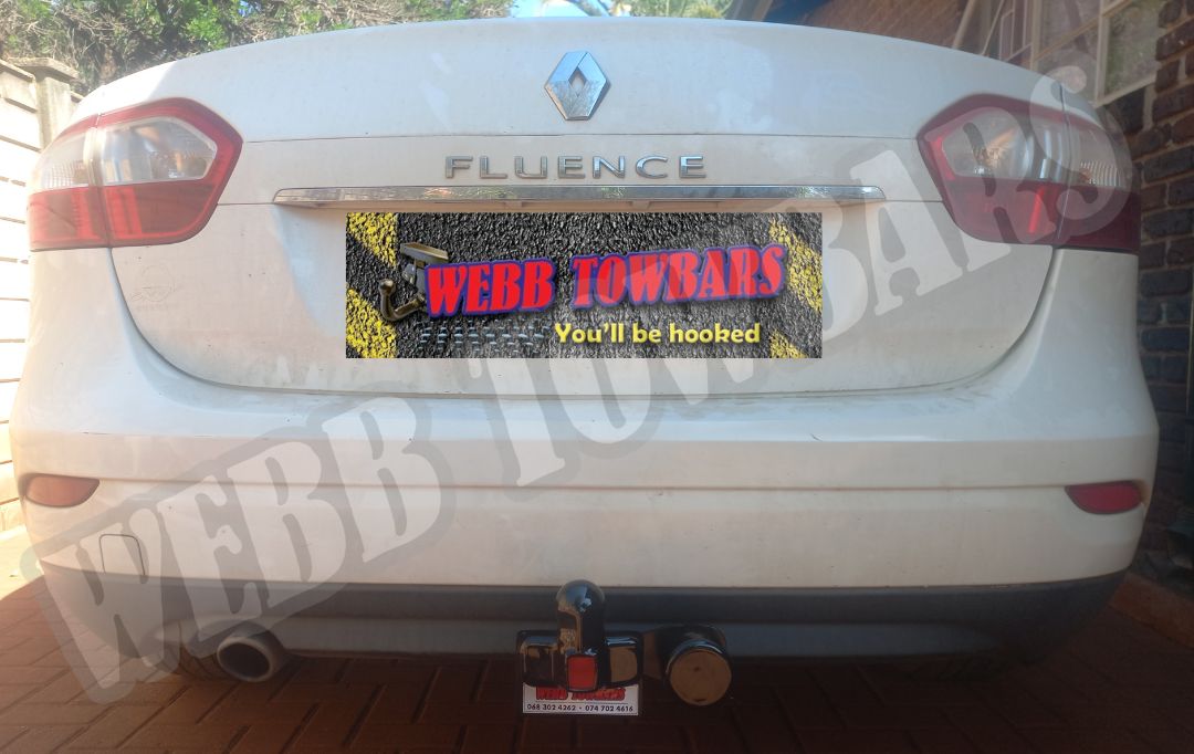 Renault Fluence fitted with a custom standard towbar by Webb Towbars in Gauteng, South Africa – premium towing solution with 5-year warranty